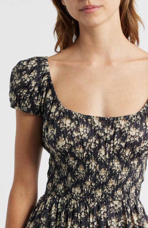 Doen Dôen Quinley Floral Organic Cotton Midi Dress In Multi