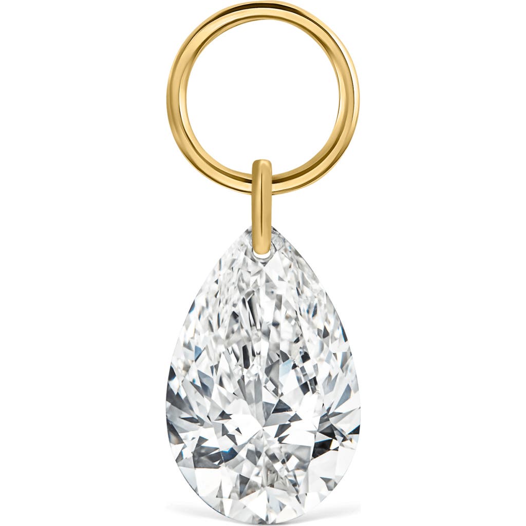 Maria Tash Pear Floating Diamond Charm In Gold