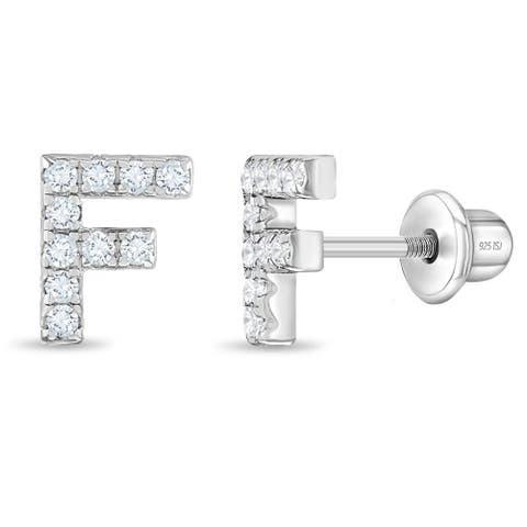 Cubic Zirconia Letter Initial Earrings