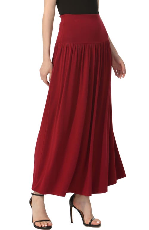 Kimi & Kai Tiered Maxi Skirt In Wine