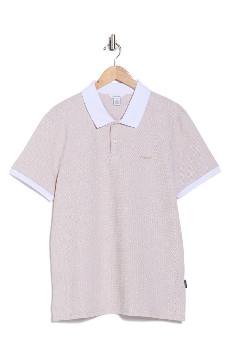 Calvin Klein Diagonal Ottoman Polo, Alternate, color, White Pepper