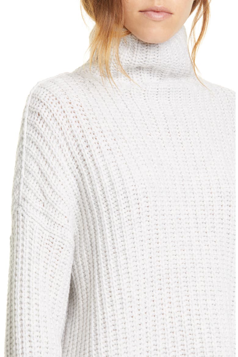 Lofty Wool Blend Funnel Neck Sweater, Alternate, color, LIGHT GREY
