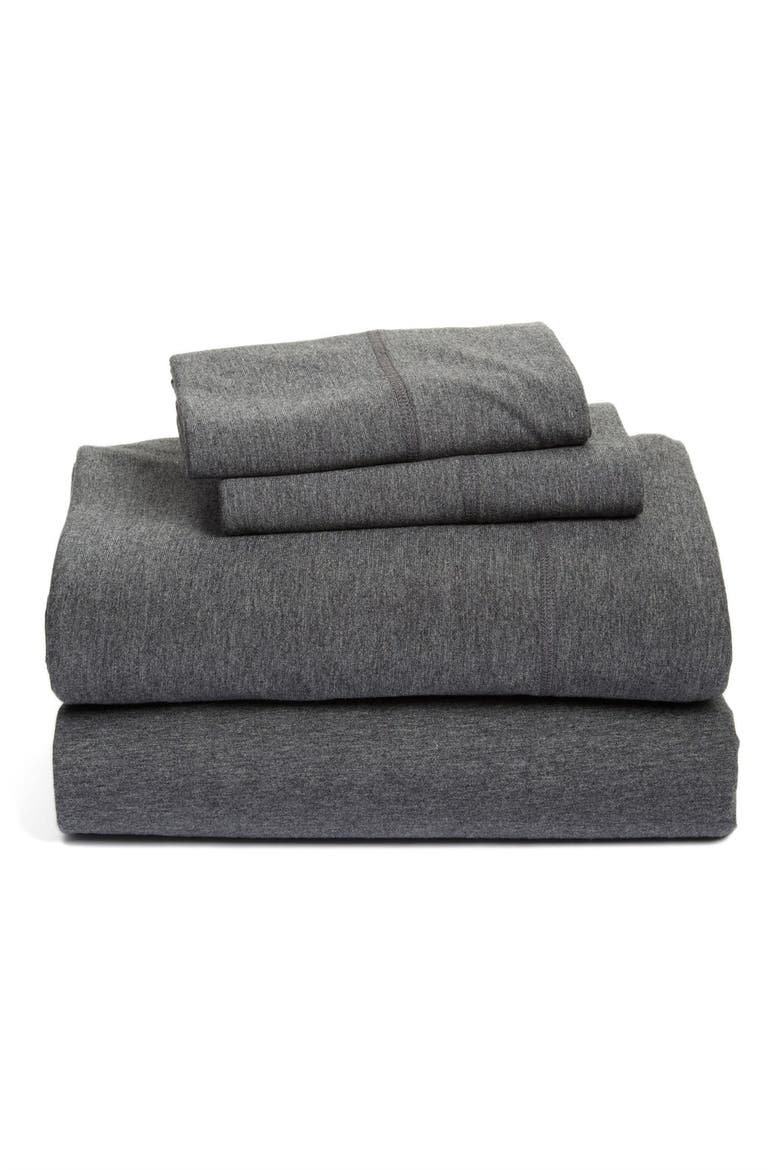 Calvin Klein Modern Cotton Collection Cotton & Modal Flat Sheet, Alternate, color, CHARCOAL