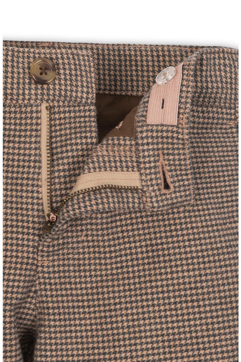 Kids' Organic Brushed Suit Pant, Alternate, color, Camel Houndstooth