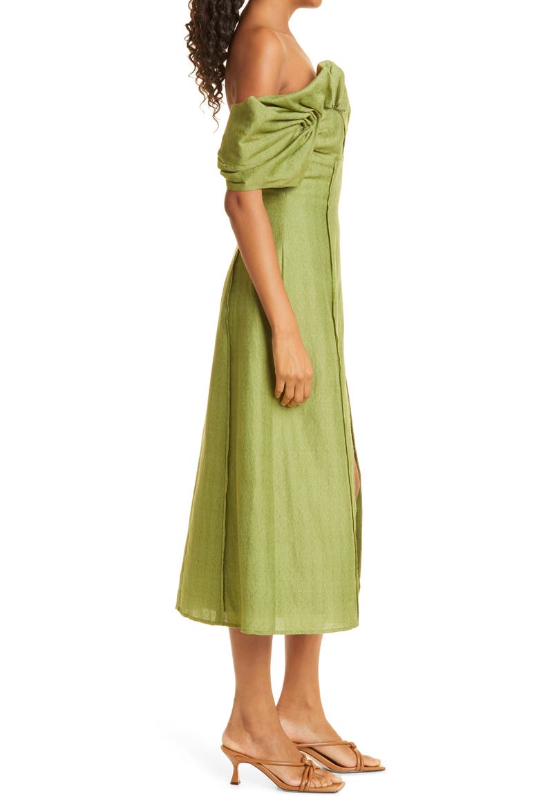 Muna Off the Shoulder Dress, Alternate, color, PALM