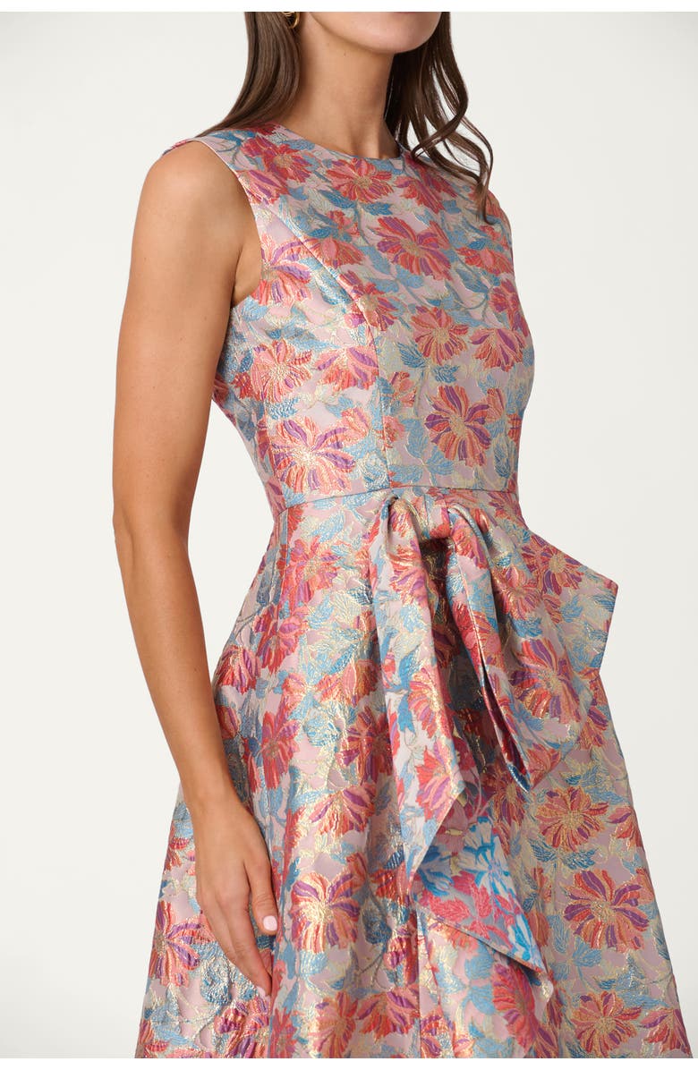 Shoshanna Midnight Vineyard Floral Jacquard Lena Dress, Alternate, color, Coral Multi