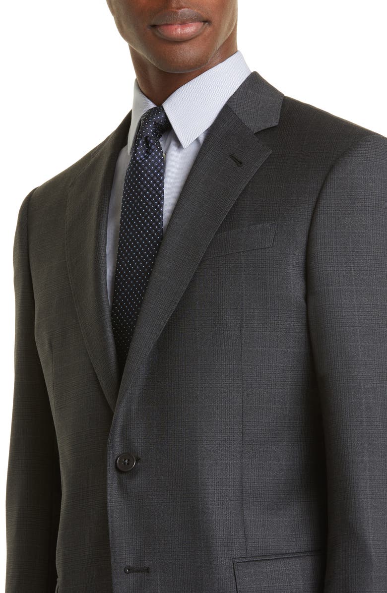 Emporio Armani G Line Plaid Wool Suit, Alternate, color, 