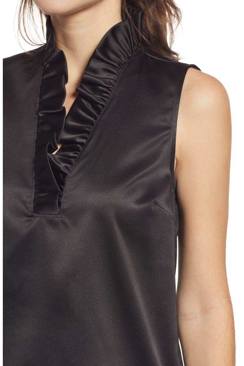 Ruffle Tank, Alternate, color, BLACK