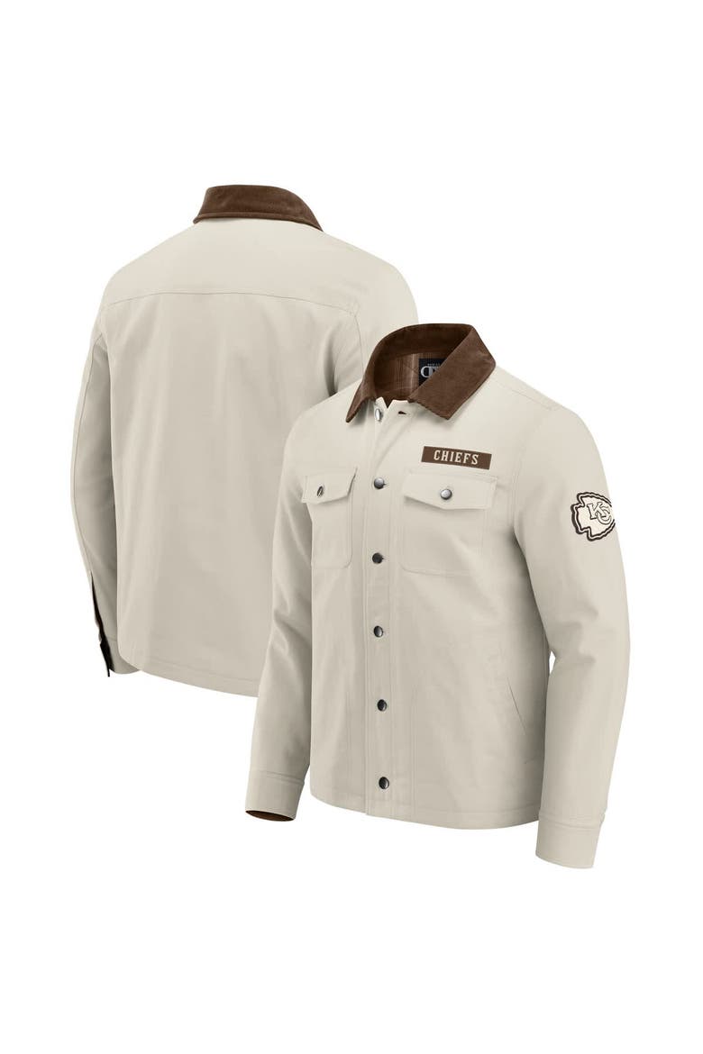 Men's NFL x Darius Rucker Collection by Fanatics Tan Kansas City Chiefs Midweight Canvas Full-Button Jacket, Main, color, Tan