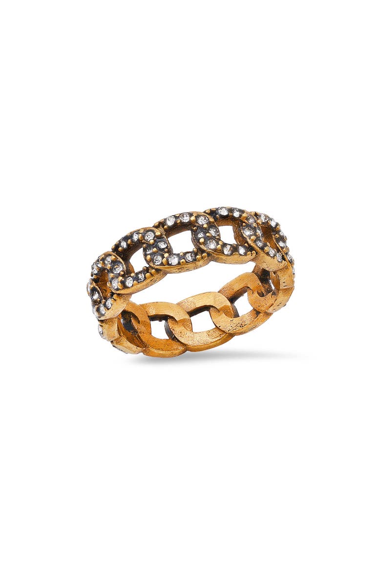 Men's 18k Gold Plated Curb Chain Ring, Main, color, GOLD