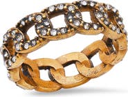 STEELTIME Men's 18k Gold Plated Curb Chain Ring