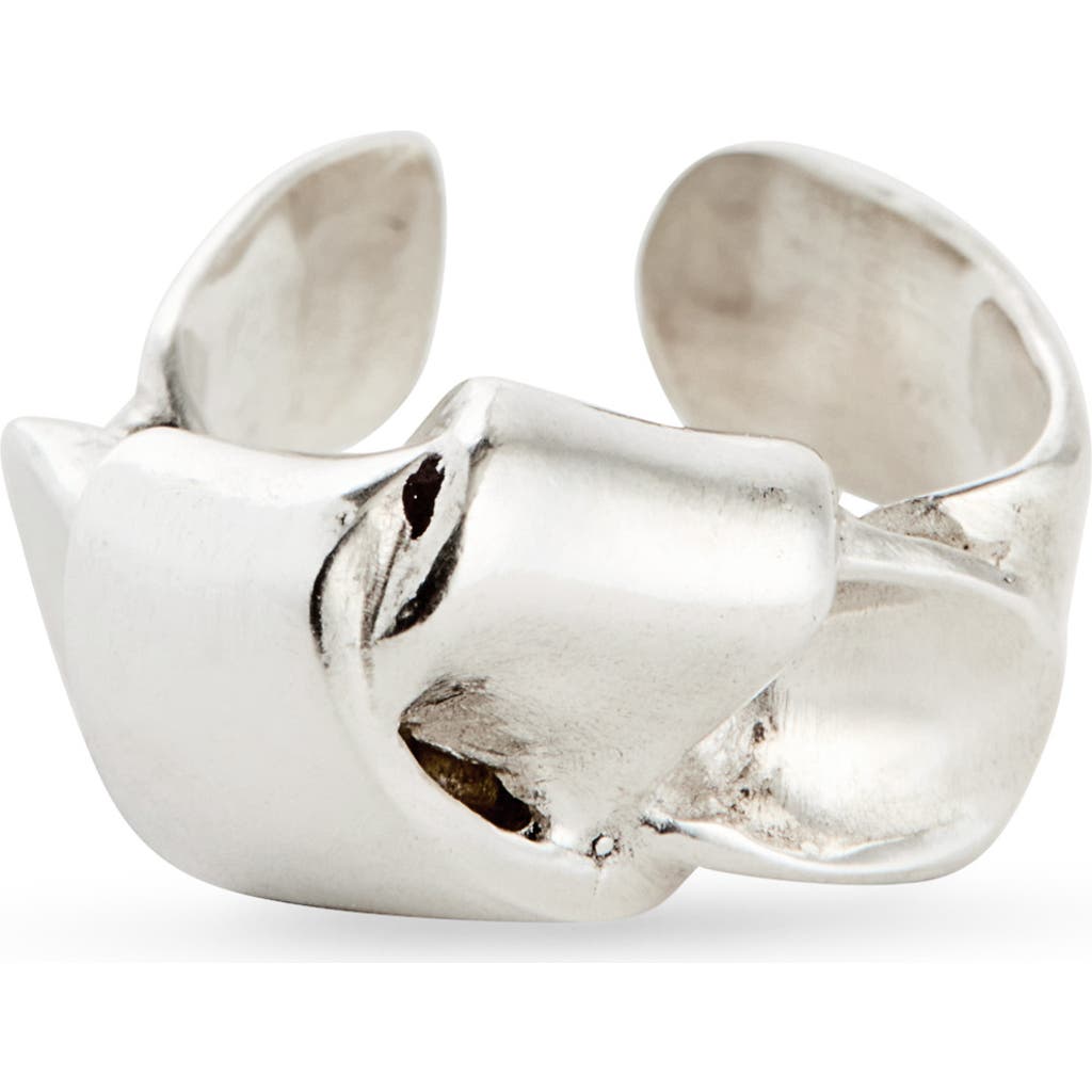 Shana Cave Knot Ear Cuff In Metallic