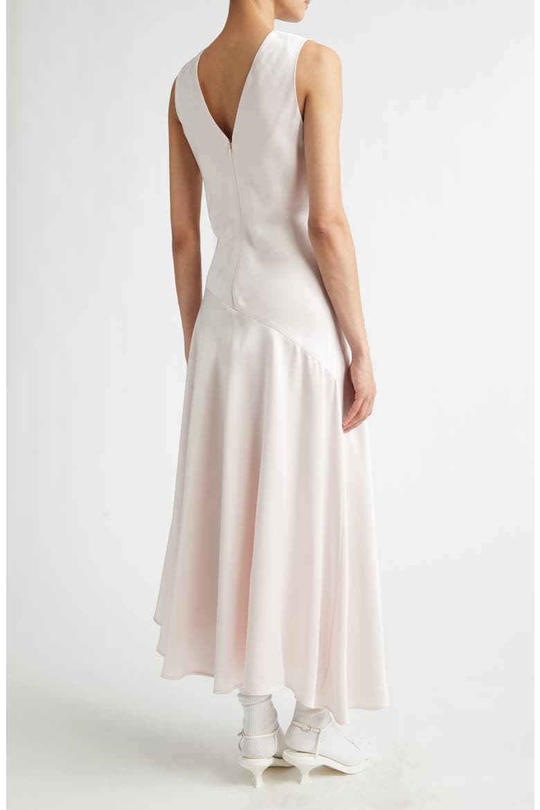 Draped Asymmetric Crepe Back Satin Dress, Alternate, color, BALLERINA