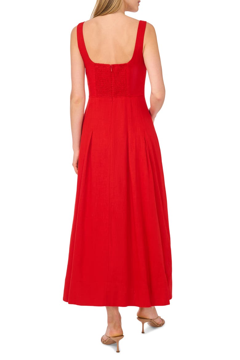 Sleeveless Pleated Midi Dress, Alternate, color, CLASSIC CHERRY