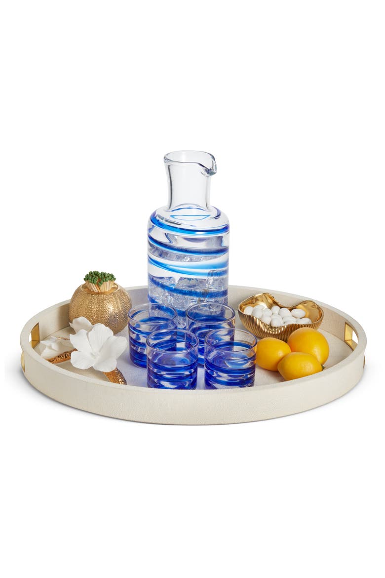 Modern Faux Shagreen Cocktail Tray, Alternate, color, CREAM