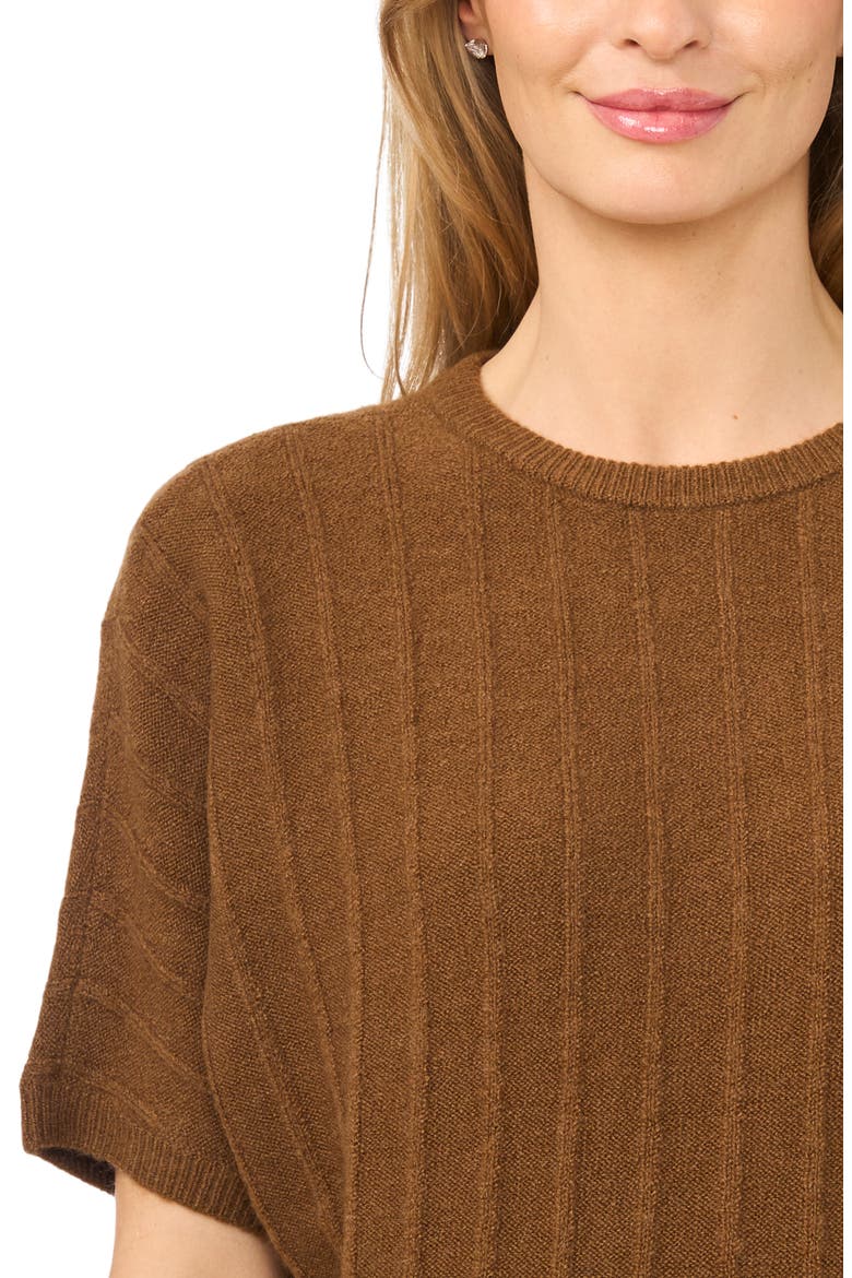 Short Dolman Sleeve Sweater, Alternate, color, RICH COGNAC