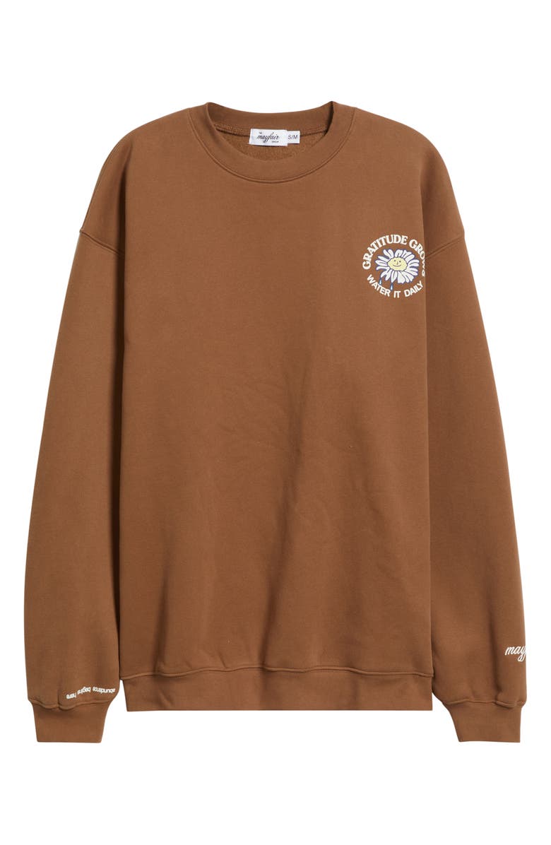 THE MAYFAIR GROUP Gratitude Grows Rows Graphic Sweatshirt, Alternate, color, Brown