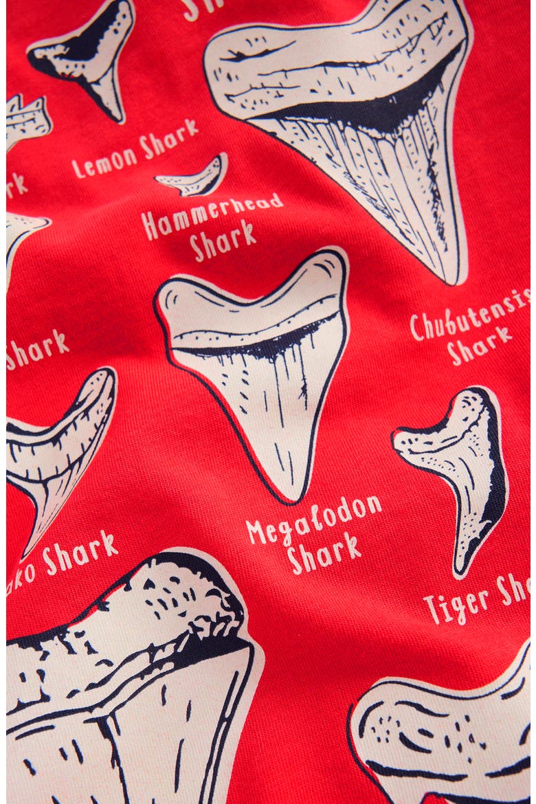 Kids' Shark Tooth Glow in the Dark Graphic T-Shirt, Alternate, color, HOT CORAL SHARKS TEETH