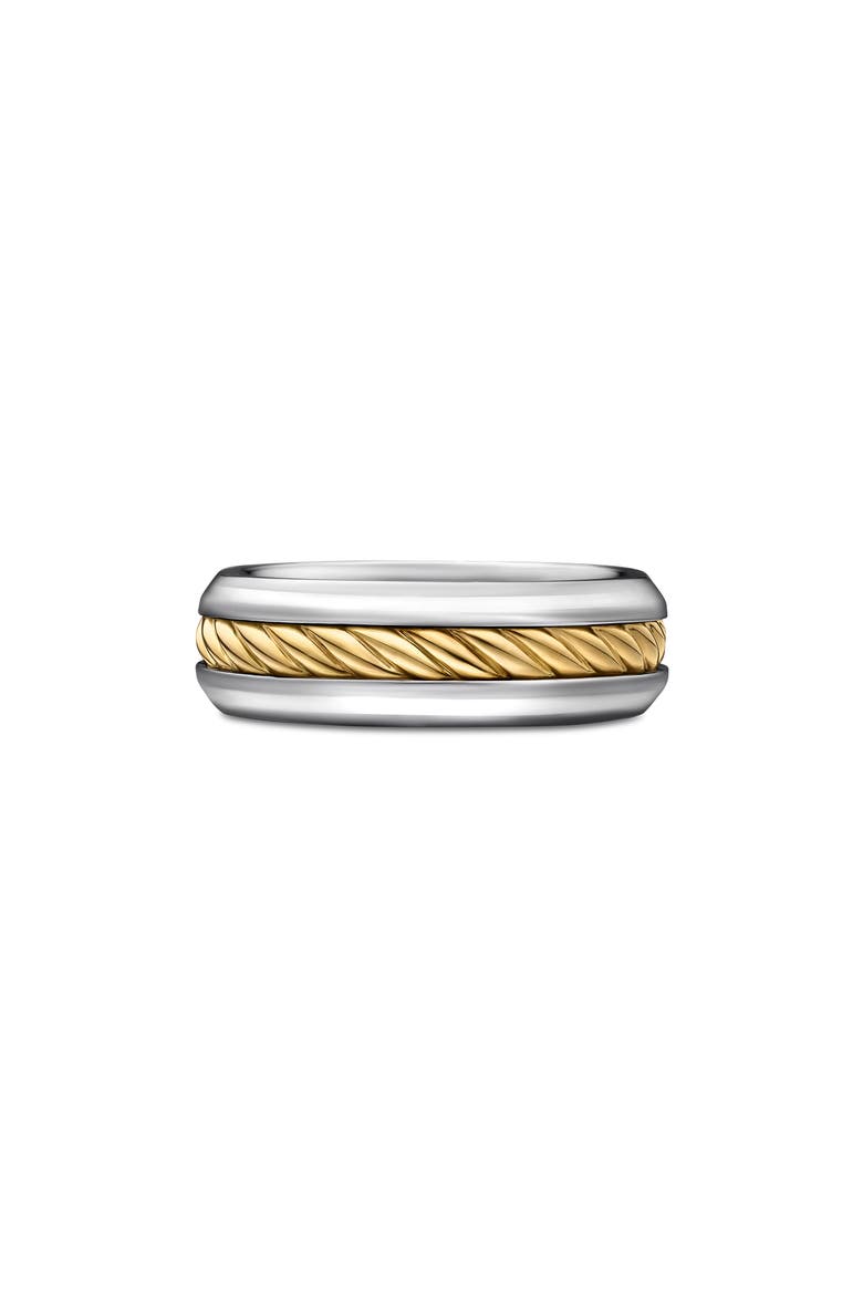 'Cable Classics' Band Ring with 18K Gold, Main, color, TWO TONE