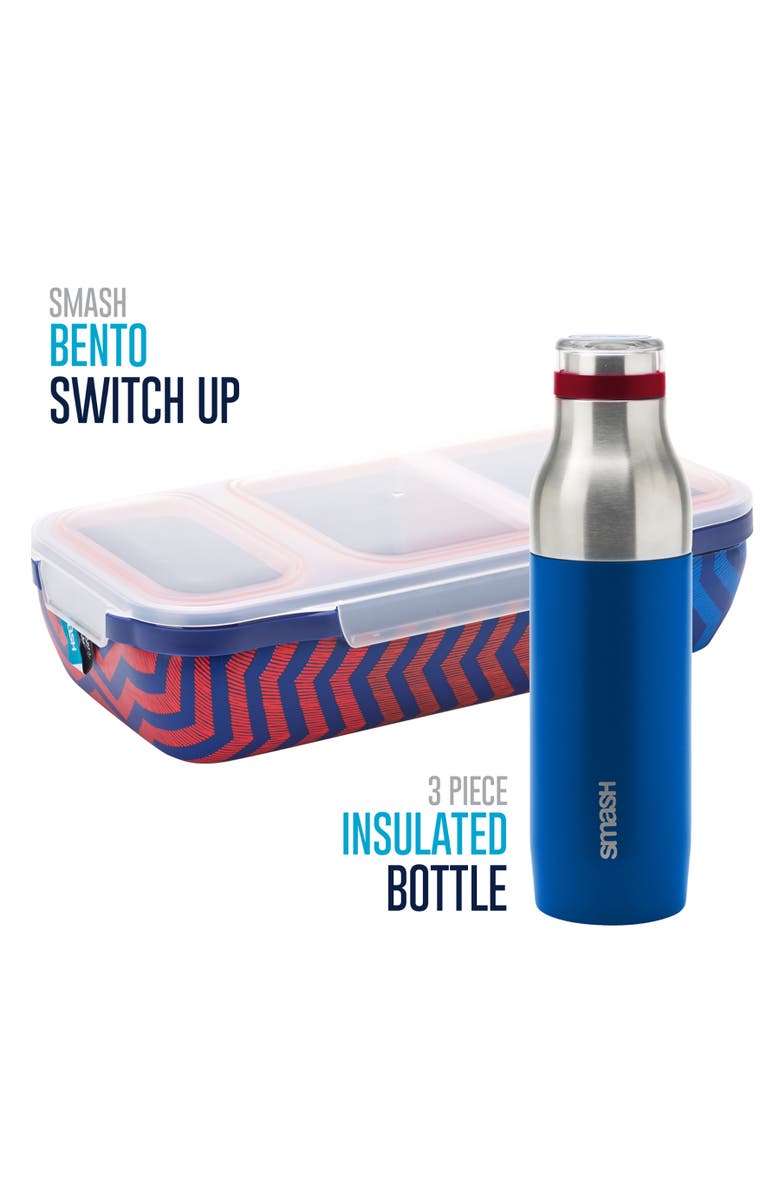 SMASH Bento Switch Up Lunch Box W/ 16.9 fl oz Bottle, Alternate, color, Multicolored
