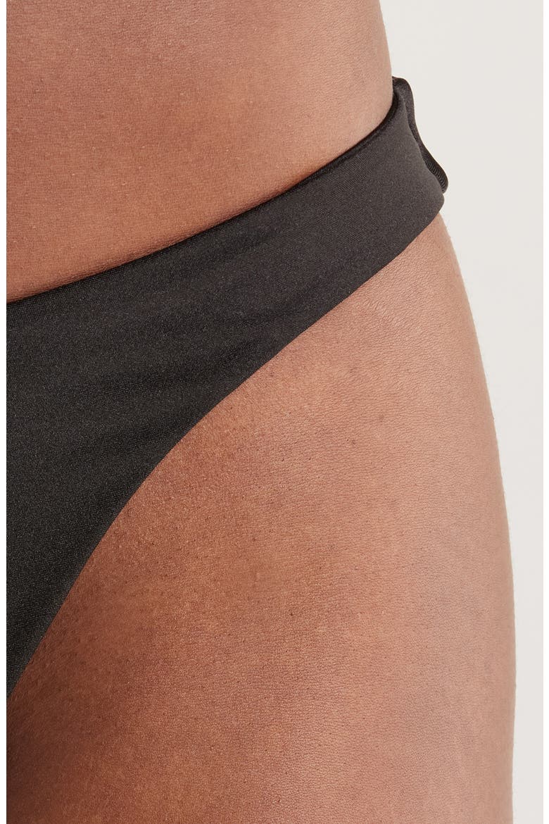 Gathered Deep V-Cut Bikini Botttoms, Alternate, color, TWILIGHT BLACK
