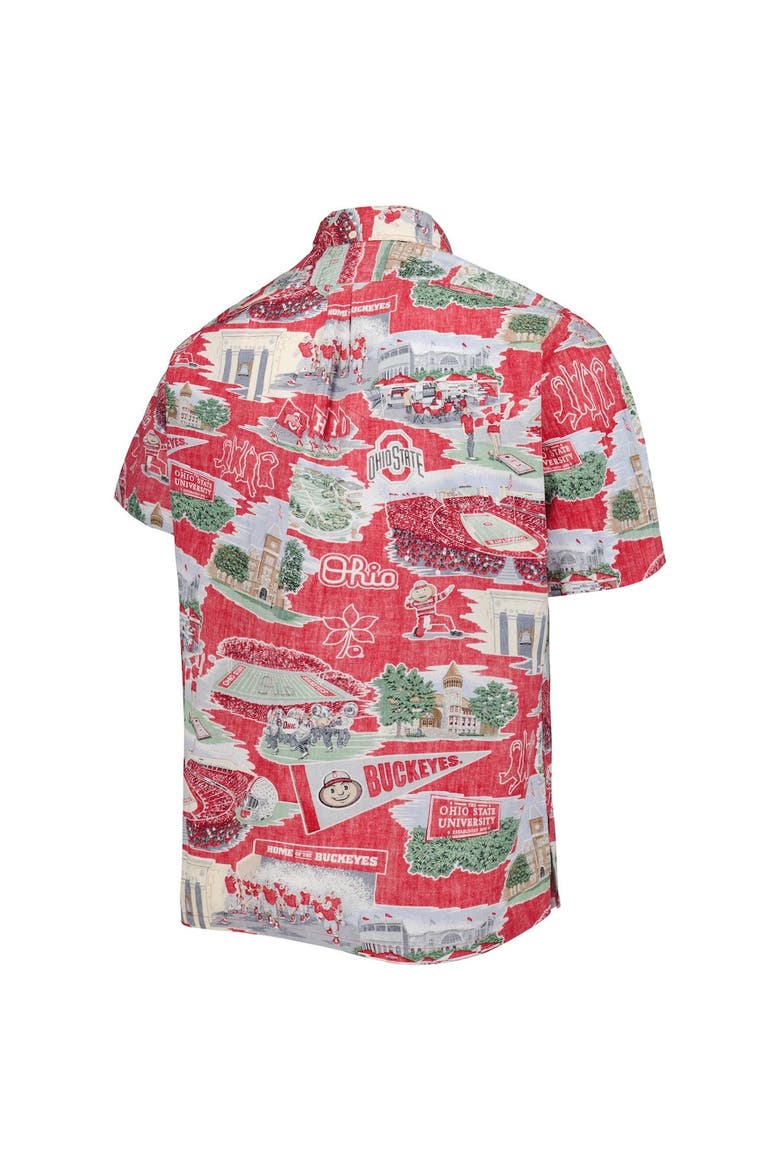 Men's Reyn Spooner Scarlet Ohio State Buckeyes Scenic Button-Down Shirt, Alternate, color, Scarlet