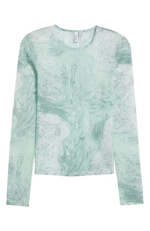 & OTHER STORIES & OTHER STORIES MARBLE PRINT SHEER MESH TOP 