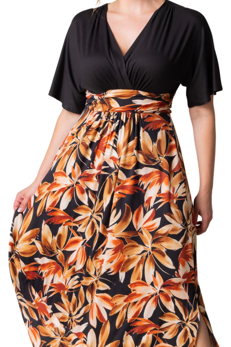 Havana Mixed Media Floral Maxi Dress, Alternate, color, HARVEST FEST