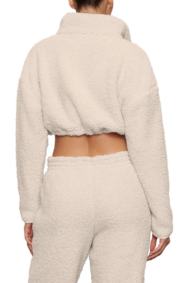 SKIMS Teddy High Pile Fleece Crop Zip Jacket, Alternate, color,