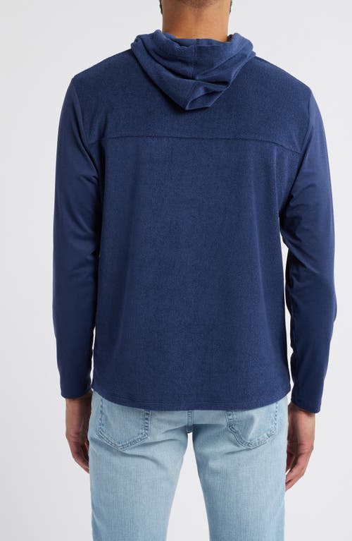 Johnnie-o Haggard Mixed Media Pullover Hoodie In Navy
