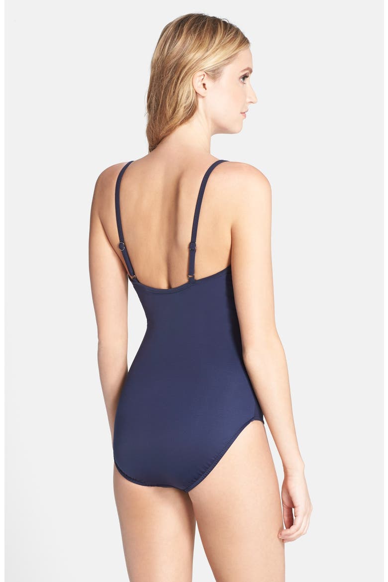 Magic Suit by Miraclesuit® 'Blaire' Fringe One-Piece Swimsuit, Alternate, color, NAVY