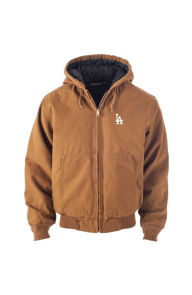 DUNBROOKE Men's Dunbrooke Brown Los Angeles Dodgers Dakota Work Full-Zip Hoodie Jacket, Main, color, 
