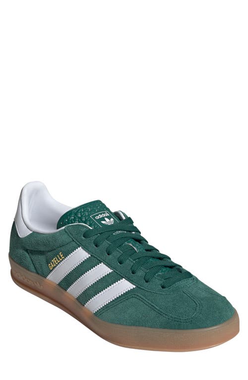 Adidas Originals Gazelle Indoor Sneaker In Collegiate Green/white/gum