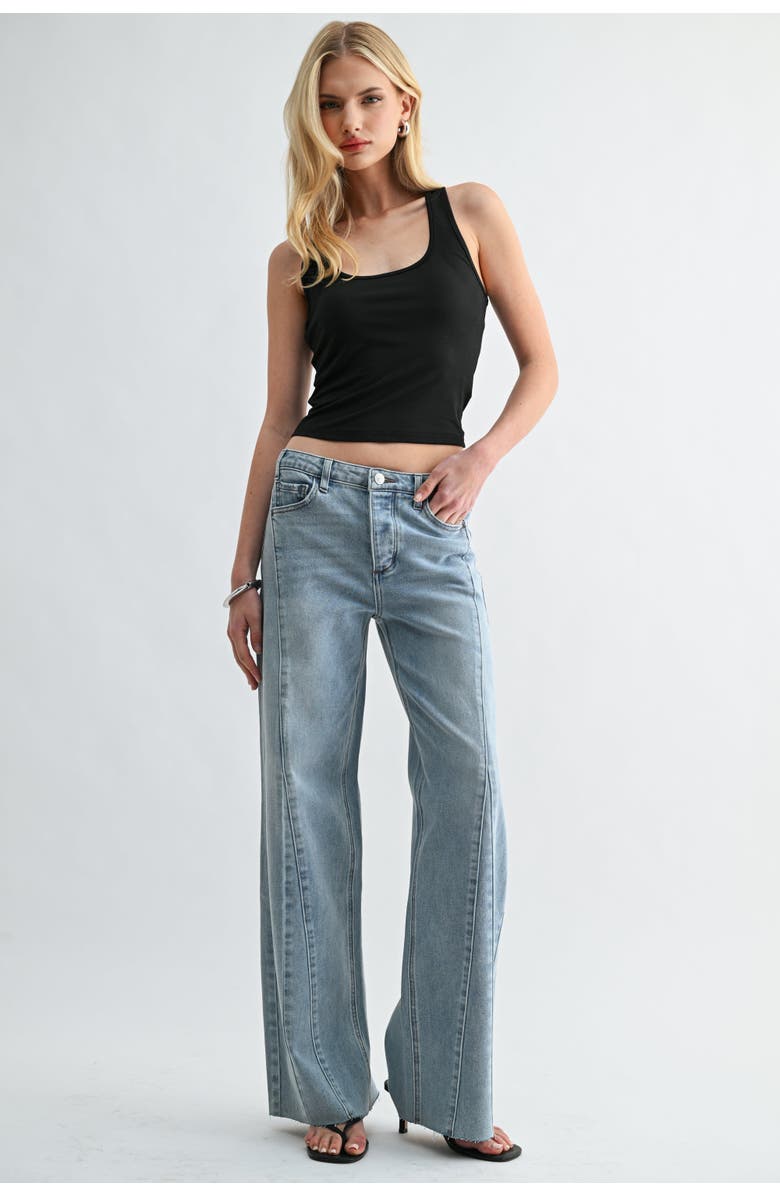 Jemina Denim The Low Seamed Wide, Main, color, Light Wash