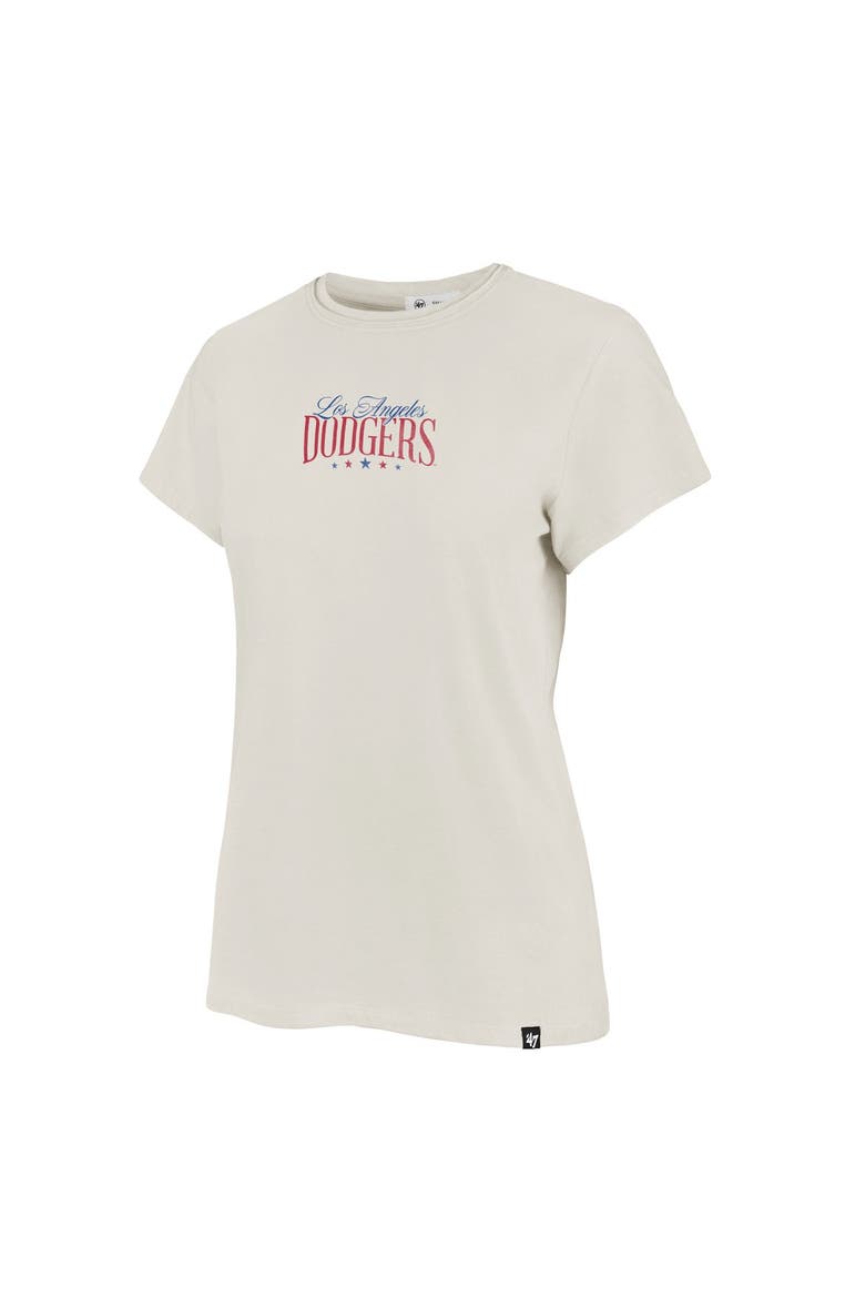 Women's '47 Cream Los Angeles Dodgers Bow Burst Frankie T-Shirt, Alternate, color, Cream