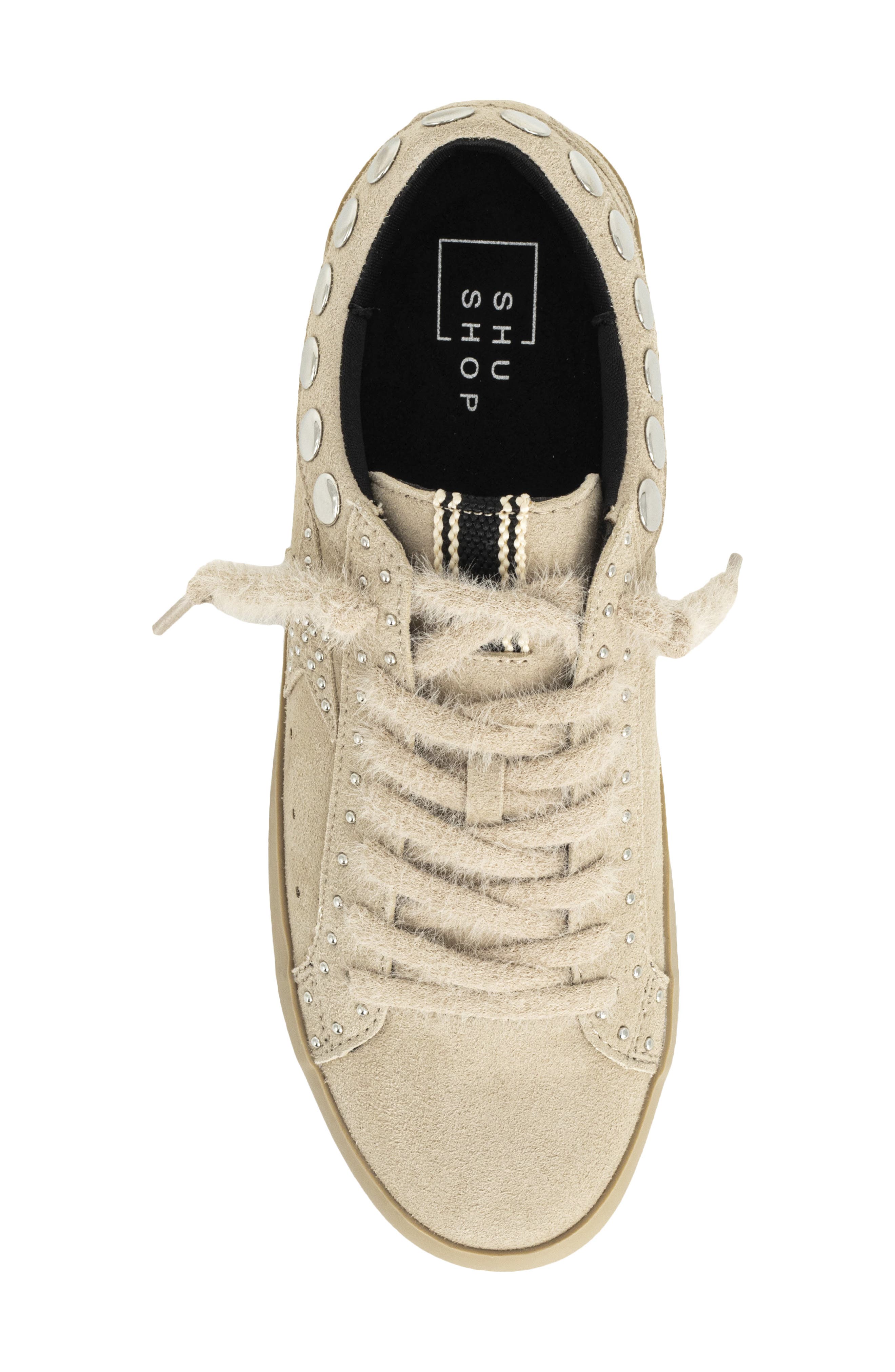 Pandora Studded Low Top Sneaker, Alternate, color, LIGHT GREY SUEDE