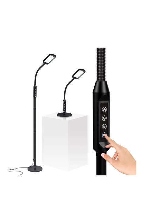Litespan 56" LED 2-in-1 Gooseneck Adjustable Floor or Desk Lamp with Built-In Dimmer