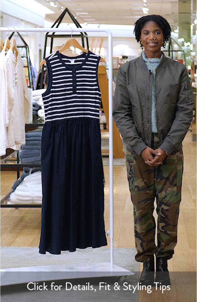 Mixed Media Henley Midi Dress, sales video thumbnail