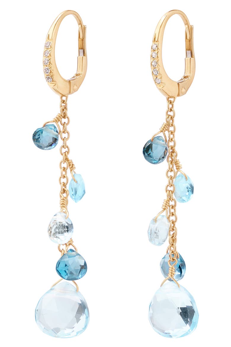 Paradise Topaz Drop Earrings, Main, color, 18K YELLOW GOLD