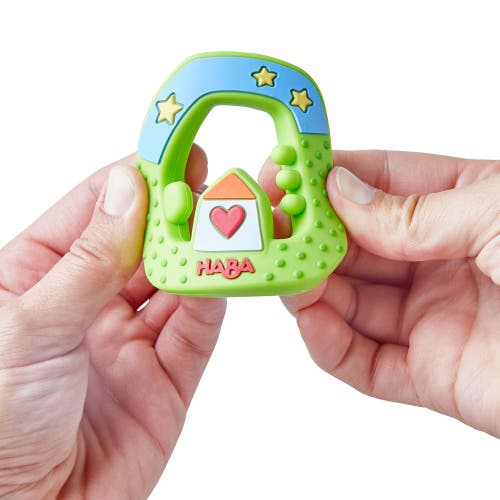Haba Dreamland Silicone Teething & Grasping Baby Toy In Green