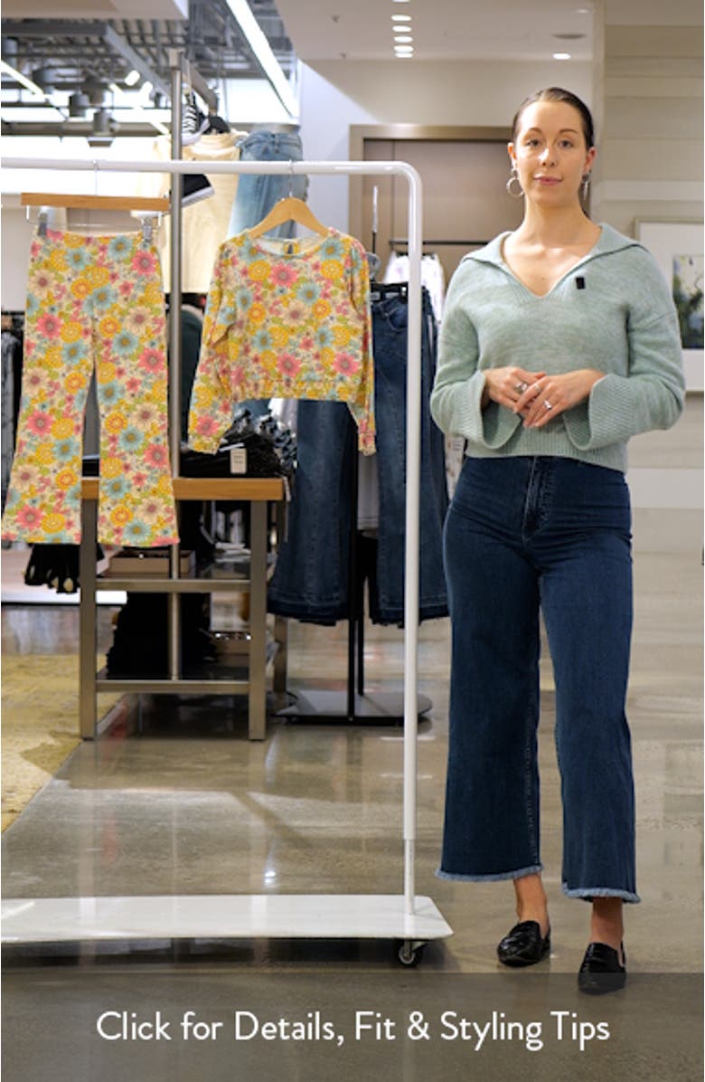 Kids' Floral Cotton Top & Flare Pants Set, sales video thumbnail