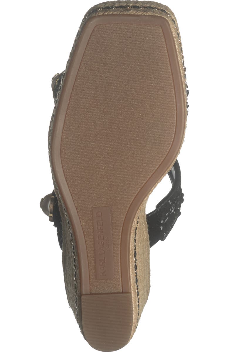 KARL LAGERFELD PARIS Carsen Espadrille Platform Wedge Sandal, Alternate, color, Black