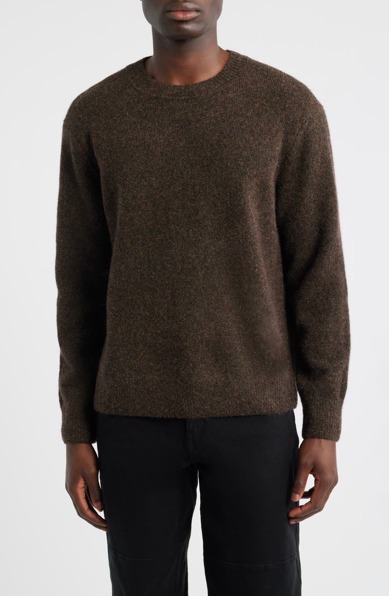Wax London Wilde Wool Blend Crewneck Sweater, Main, color, Brown
