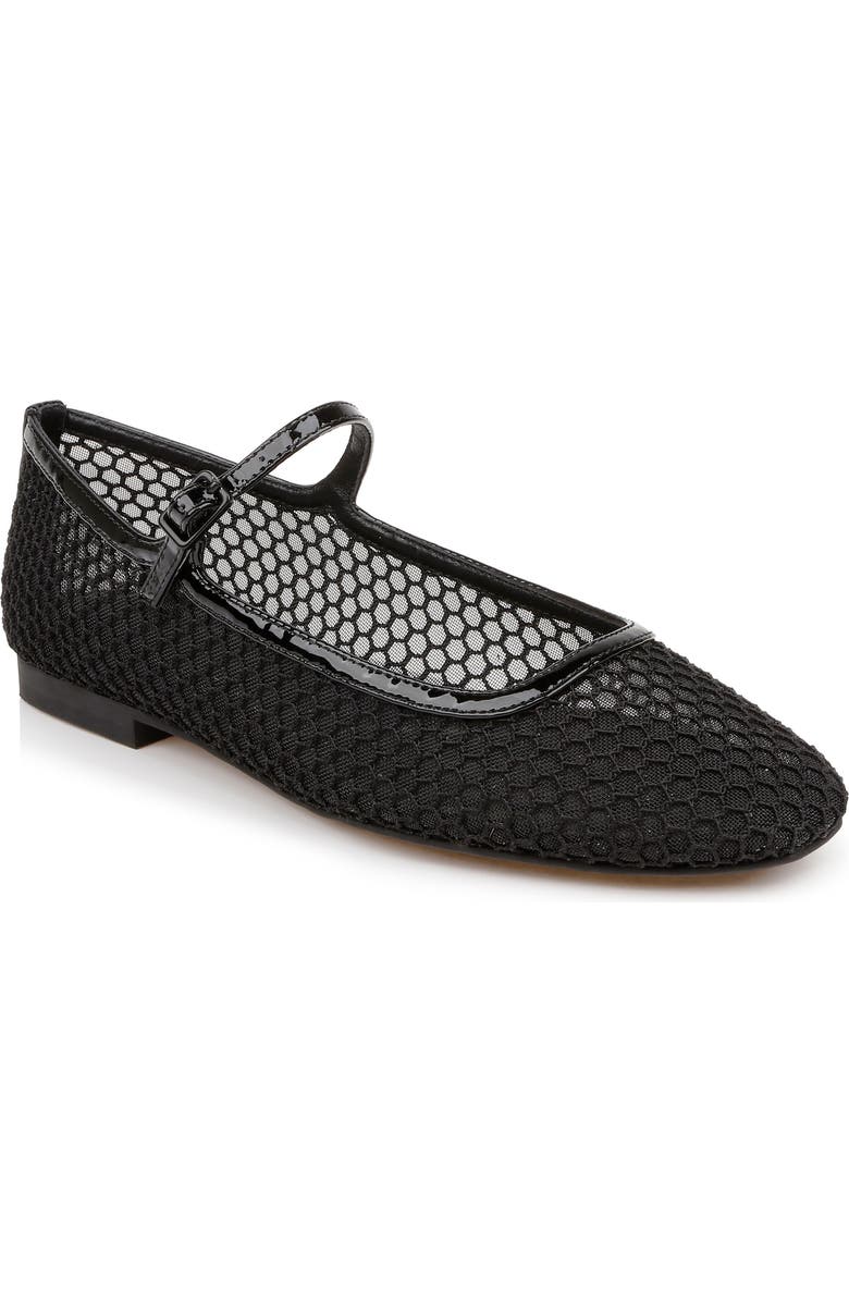 L'AGENCE Grainne Mary Jane Flat, Main, color, Black Mesh
