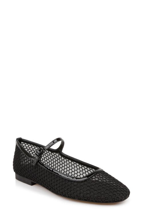 L Agence L'agence Grainne Mary Jane Flat In Black Mesh