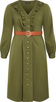 City Chic Emi Belted Midi Dress