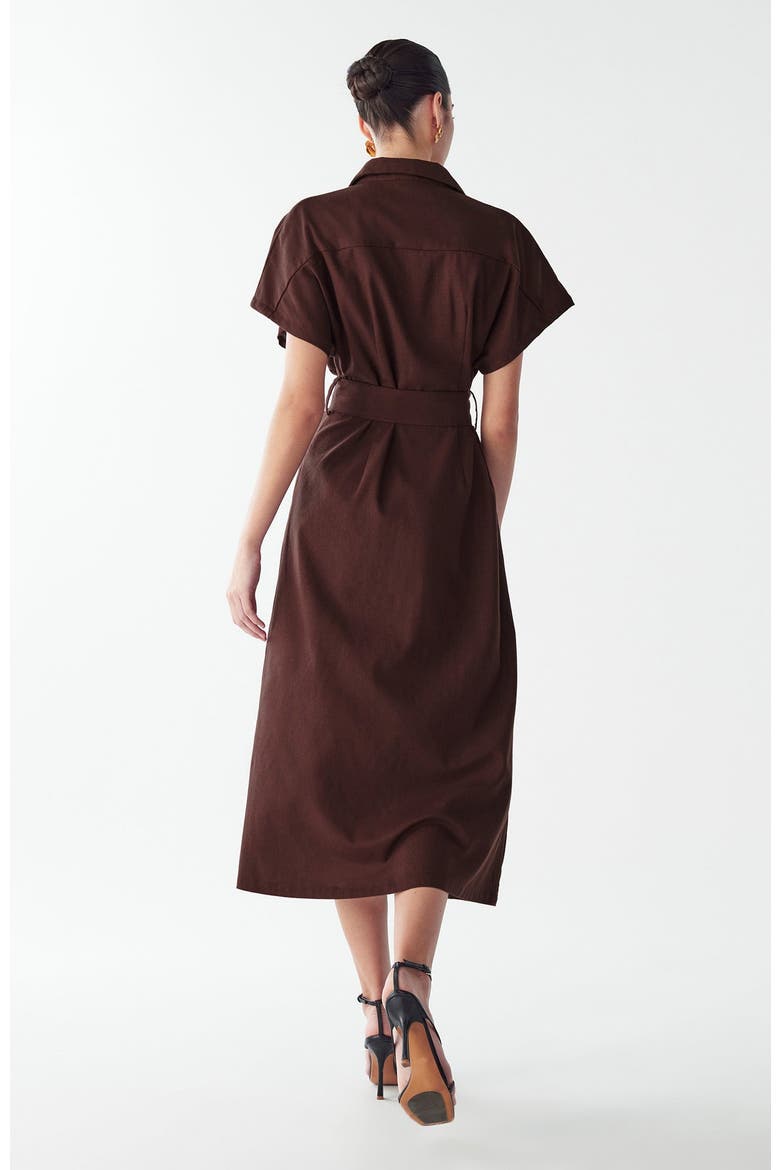 Zel Midi Dress, Alternate, color, Chocolate