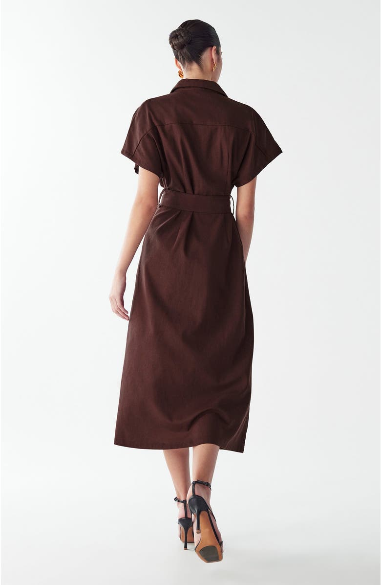 WILLA Zel Midi Dress, Alternate, color, Chocolate