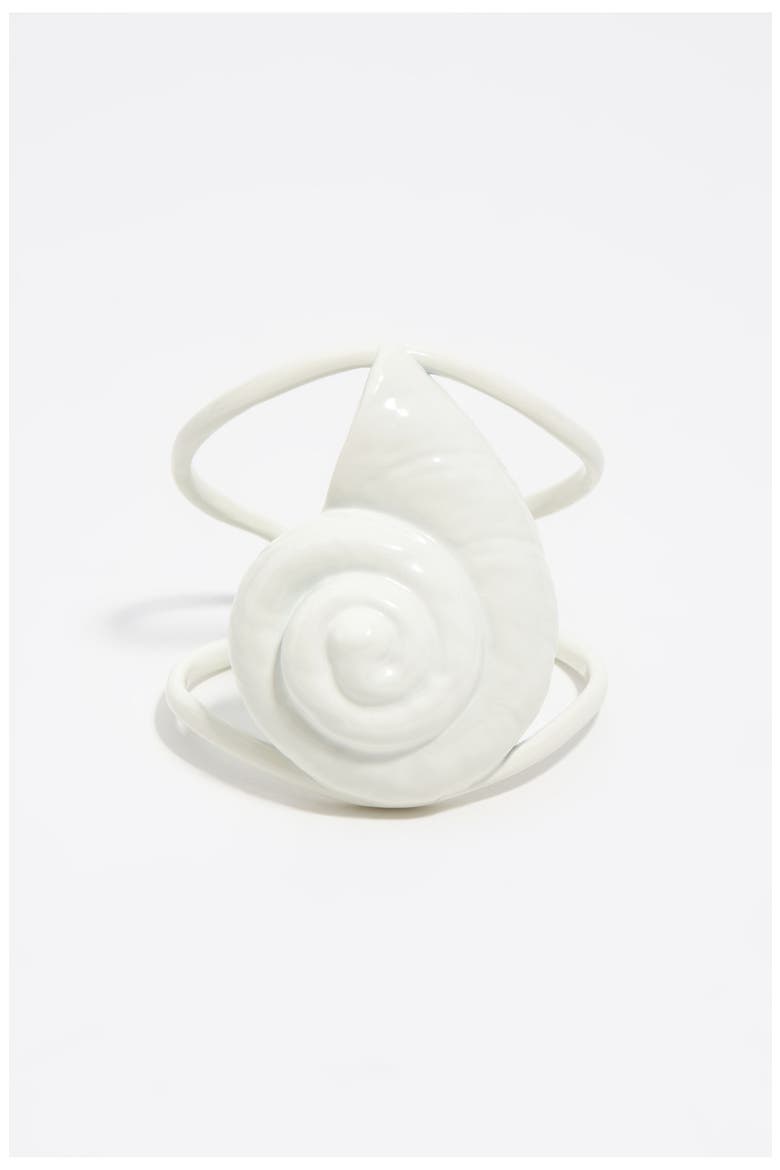 Lacquered Seashell Bracelet, Alternate, color, OFF WHITE
