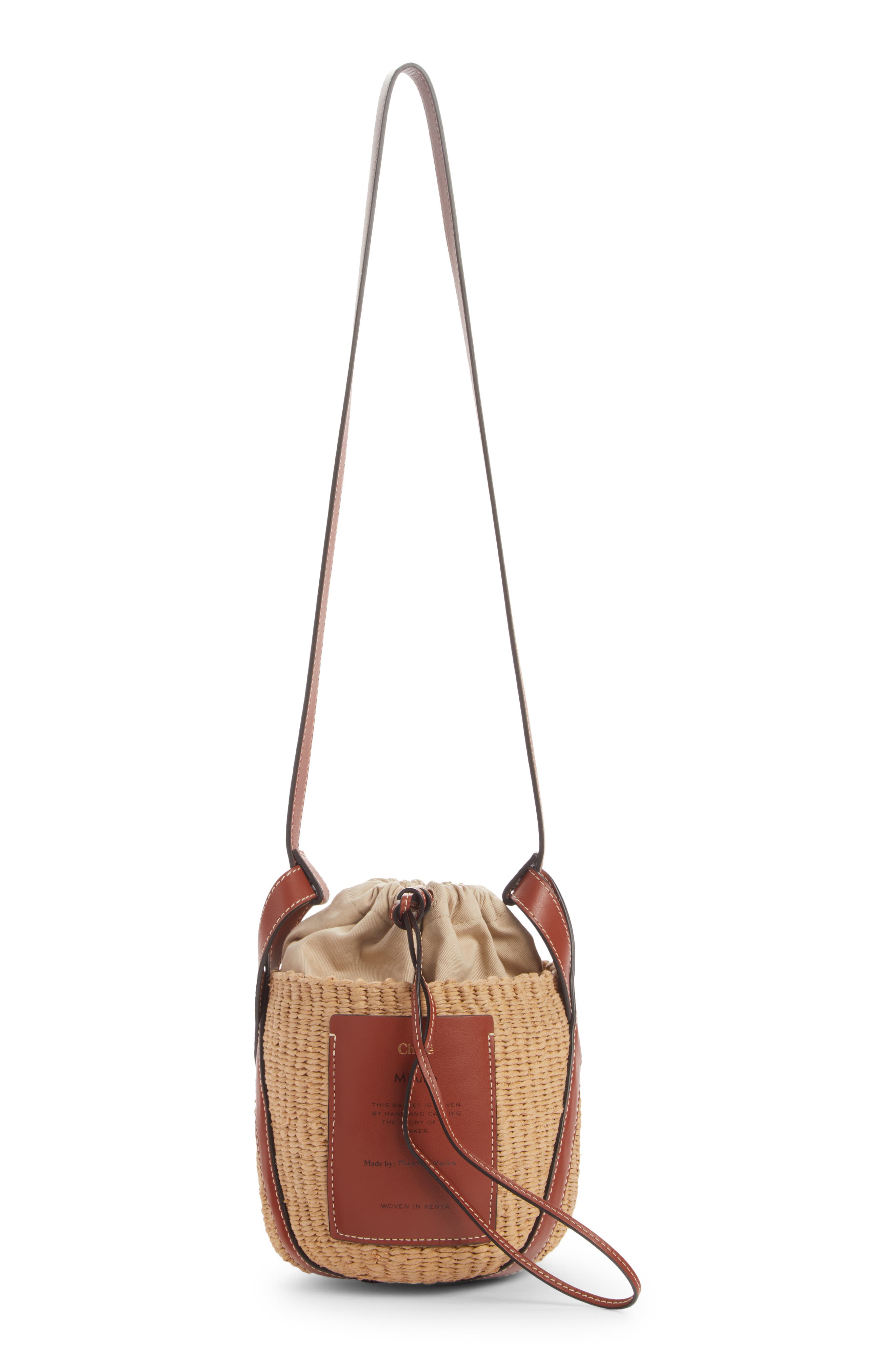 Chloé x Mifuko Small Straw Basket Crossbody Bag, Alternate, color, 